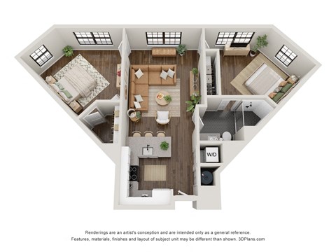 2B Floor Plan at Casa Marti, Tampa, Florida